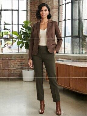 Goodclothes Brown Tailored 2-Button Cotton Lined Blazer - Size Large